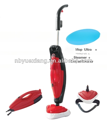 Rosso e Nero 3 IN 1 Vapor Mop Ultra La soluzione di pulizia definitiva